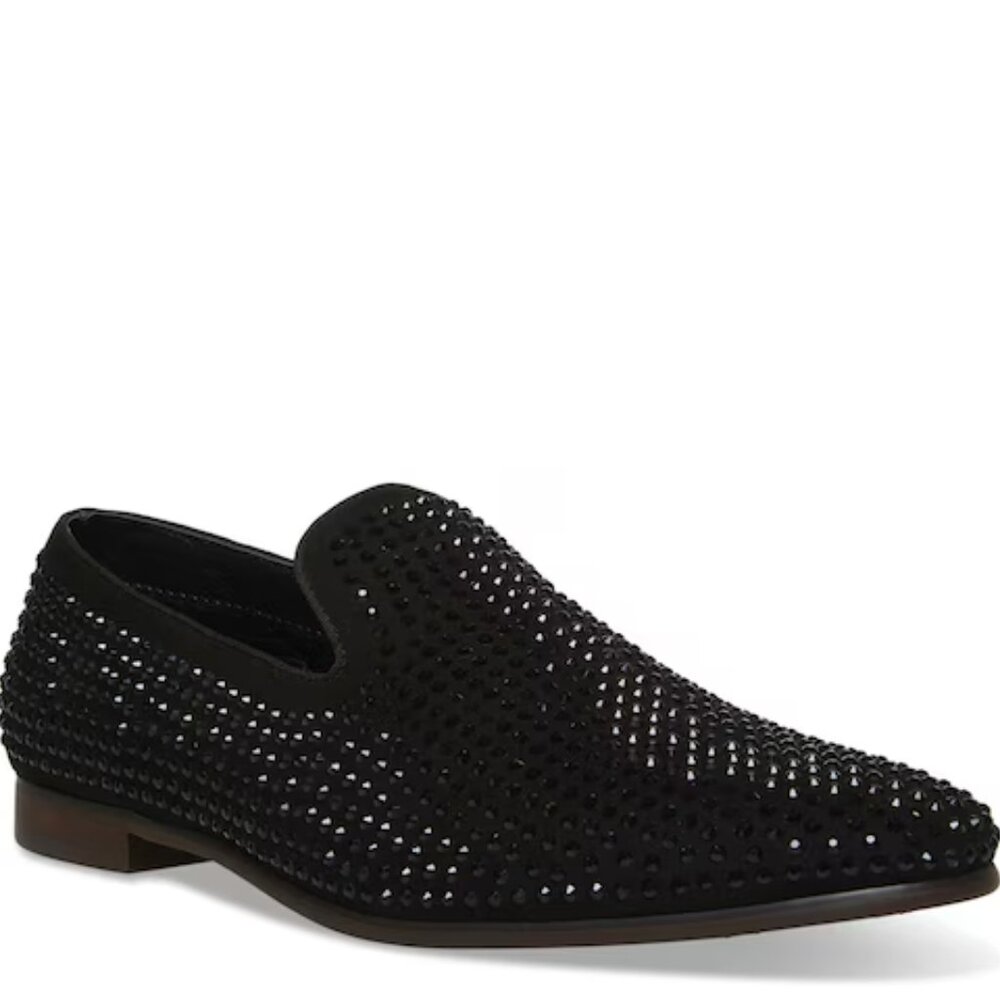 Steve Madden Men's Black‎ Dazzlee Studded Classic Dress Loafer Shoes Size 7